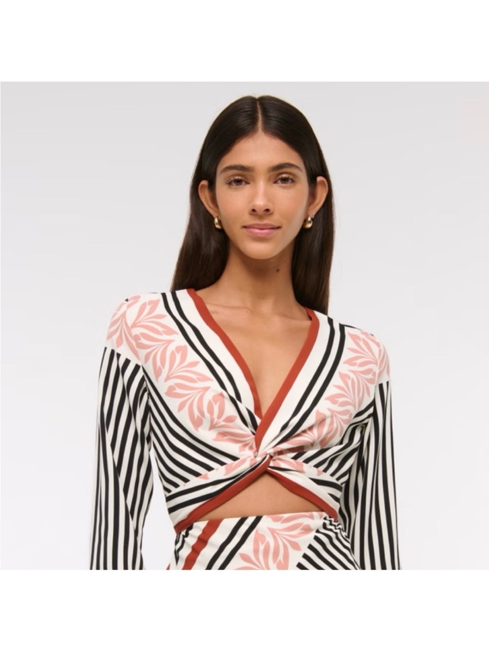 Abercrombie & Finch  Long-Sleeve Twist Front Maxi Dress, size XSP  NWT